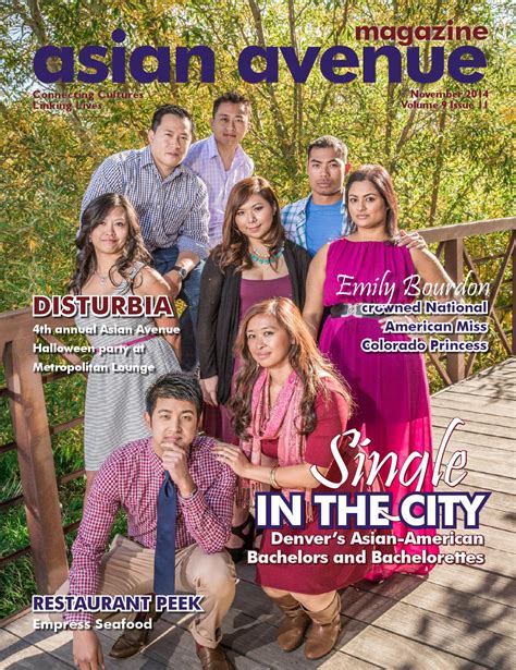 Asian avenue - Asian Avenue magazine has been serving the Denver area since 2006 by providing stories about the Asian American Pacific Islander and Desi communities, highlighting local events, news, food and culture.
